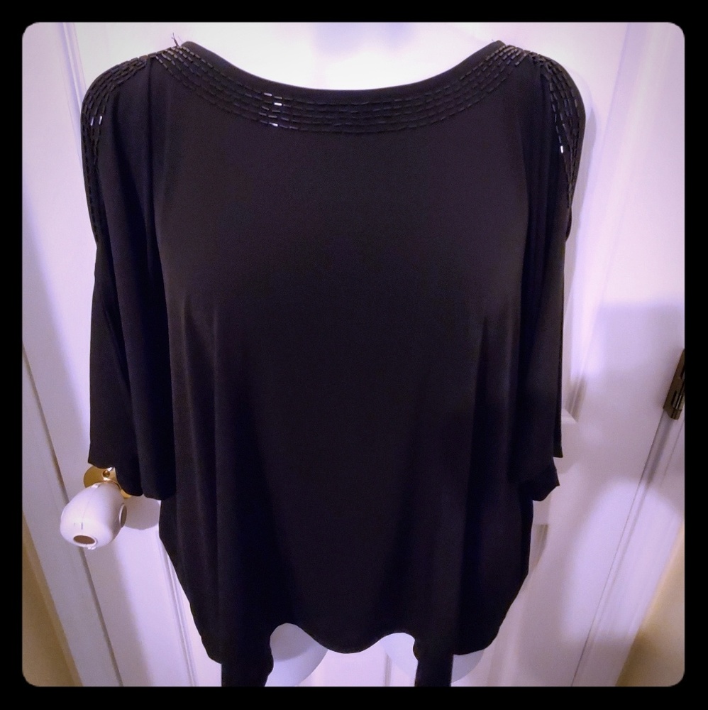 Lane Bryant Cold Shoulder Embellished Blouse 22/24